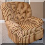 F24. Pair of Calico Corners Custom tufted chairs. 38”h x 38”w x 40”d - $275 each 